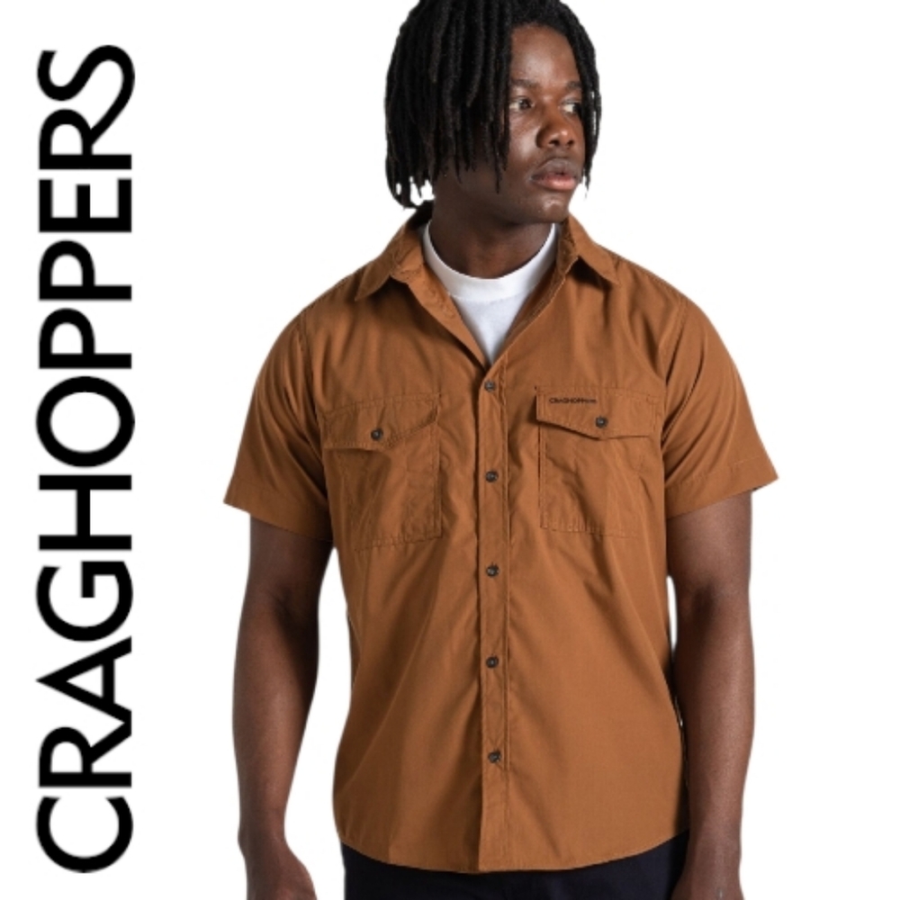Craghoppers Mens Kiwi Short Sleeved Summer Shirt Nosi Defense Adventure Travel